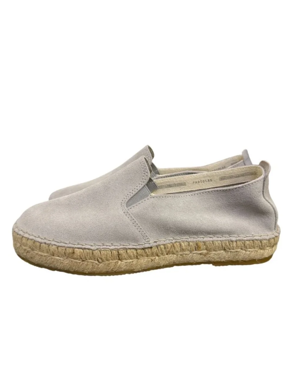Fabiolas Light Gray Suede Espadrilles Slip-On Size 8